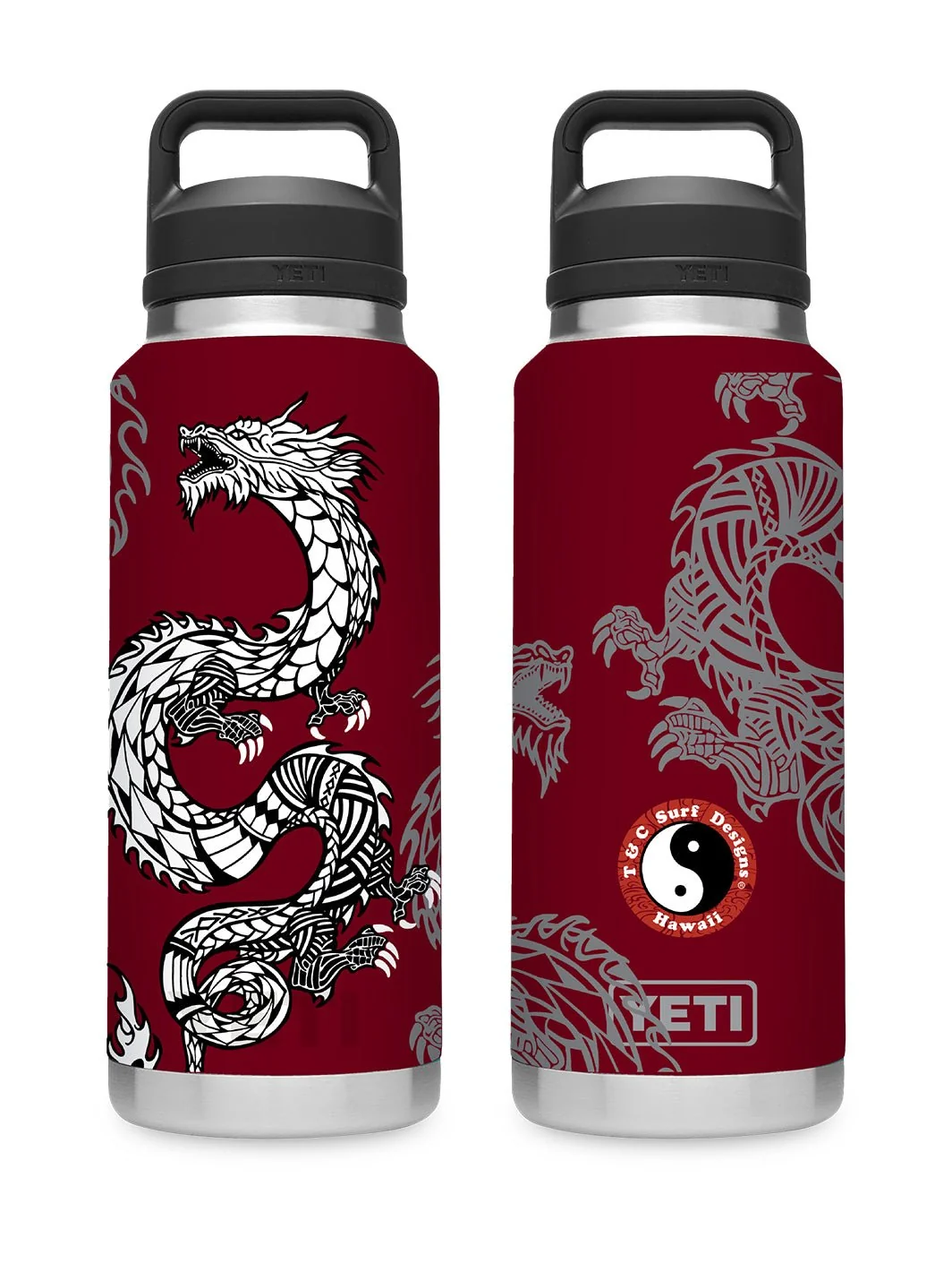 T&C Surf 36 oz Dragon Island Rambler Yeti Bottle with Chug Cap - Image 9