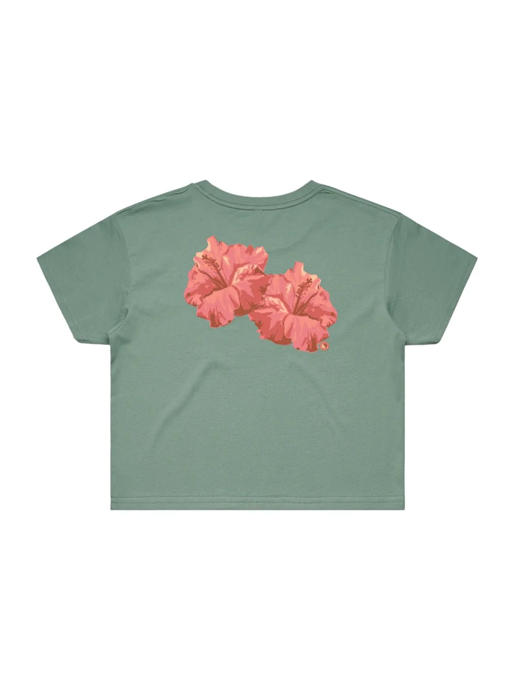 Watercolor Hibiscus Crop Tee - Image 5